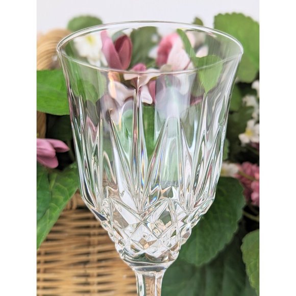 Set of 4 Vintage Crystal Water Goblets Clear Lead Crystal Capri Stemware Glasses - Picture 2 of 10